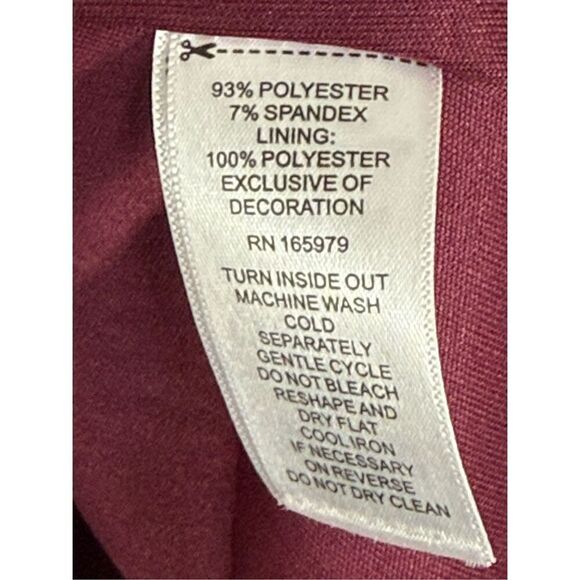 Cable and gauge Merlot rose gold sequin mock neck blouse size large  - Picture 5 of 10